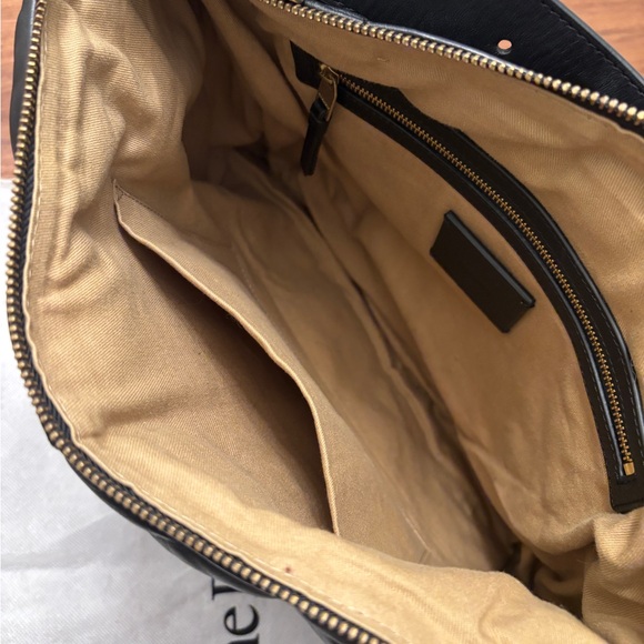 Allsaints Edbury Quilted Leather Shoulder Bag with dust bag Black Gold - Picture 5 of 6